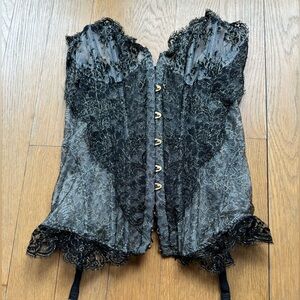Agent Provocateur Black, Gray, and Gold Lace Corset